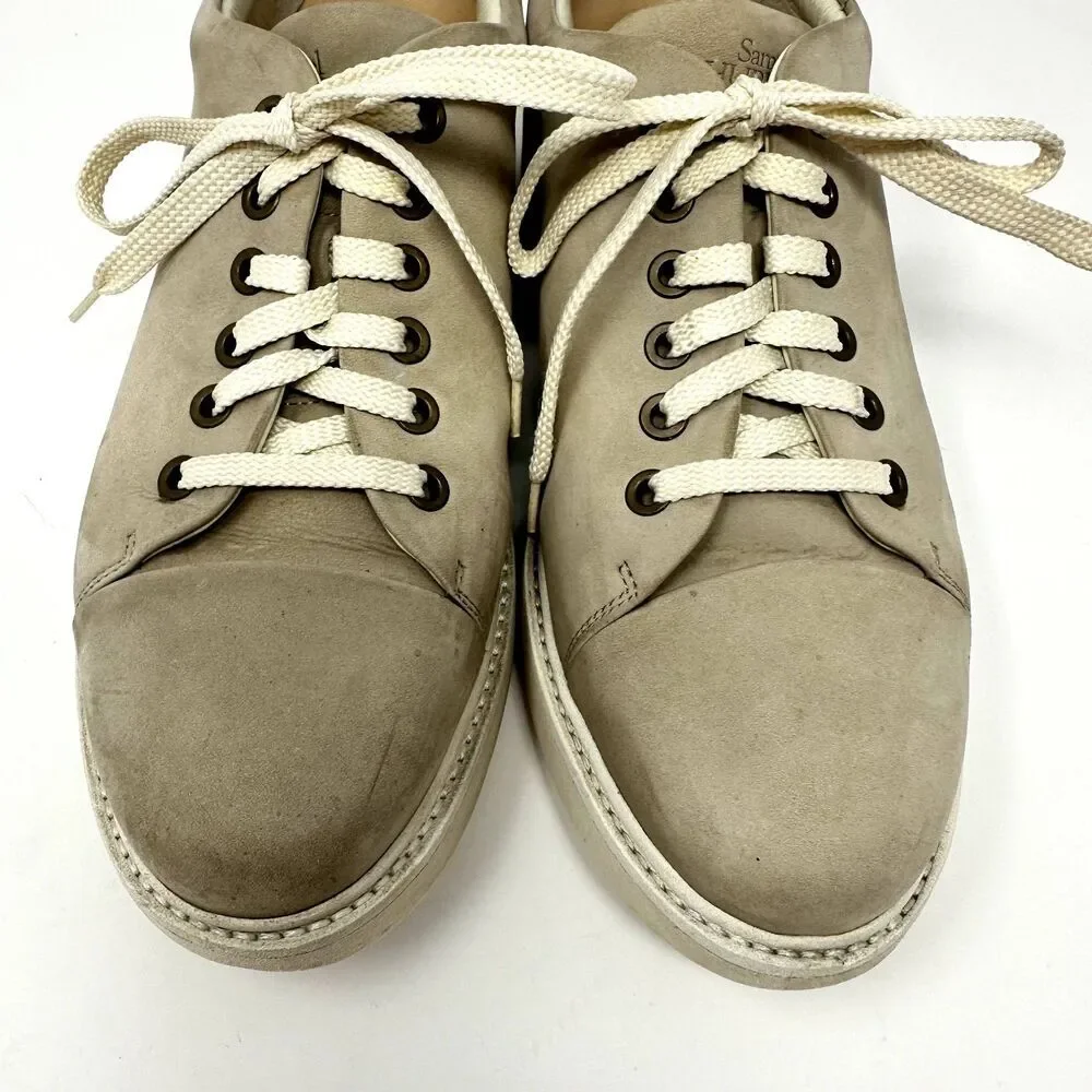 Samuel Hubbard Womens‎ Beige Lace Up Leather Sneaker Shoes Size 9